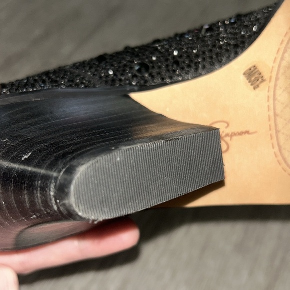 Jessica Simpson Black Ankle Boots Glitter Gabor - Picture 4 of 6